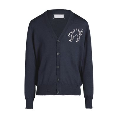 Maison Margiela Embroidered wool cardigan