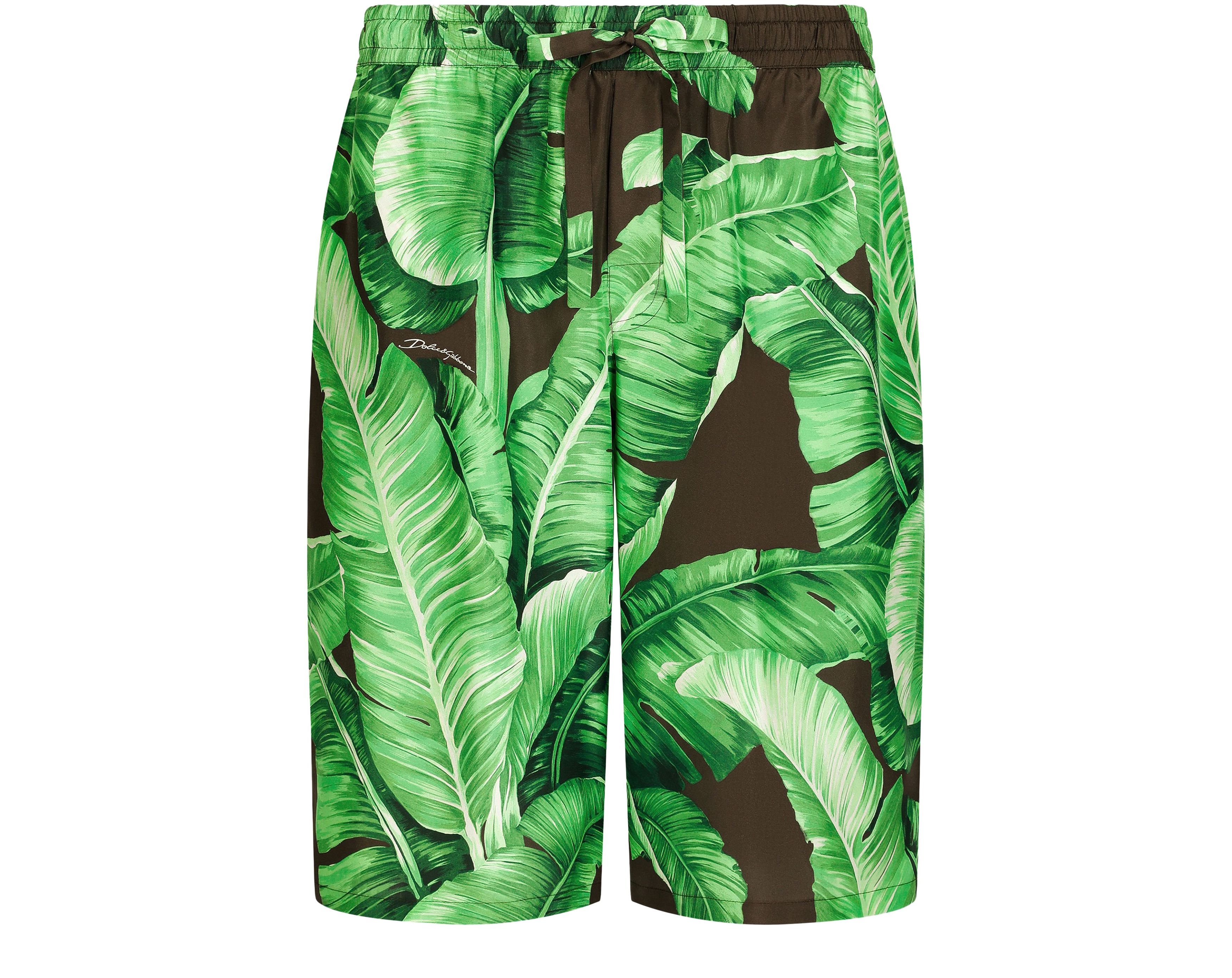 Dolce & Gabbana Banana-tree-print silk shorts