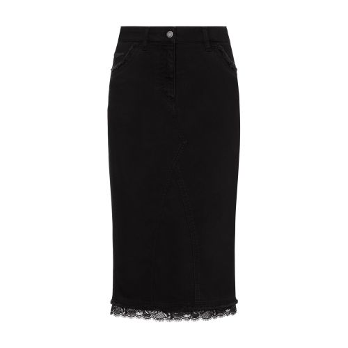 Alberta Ferretti Denim skirt with AF embroidery