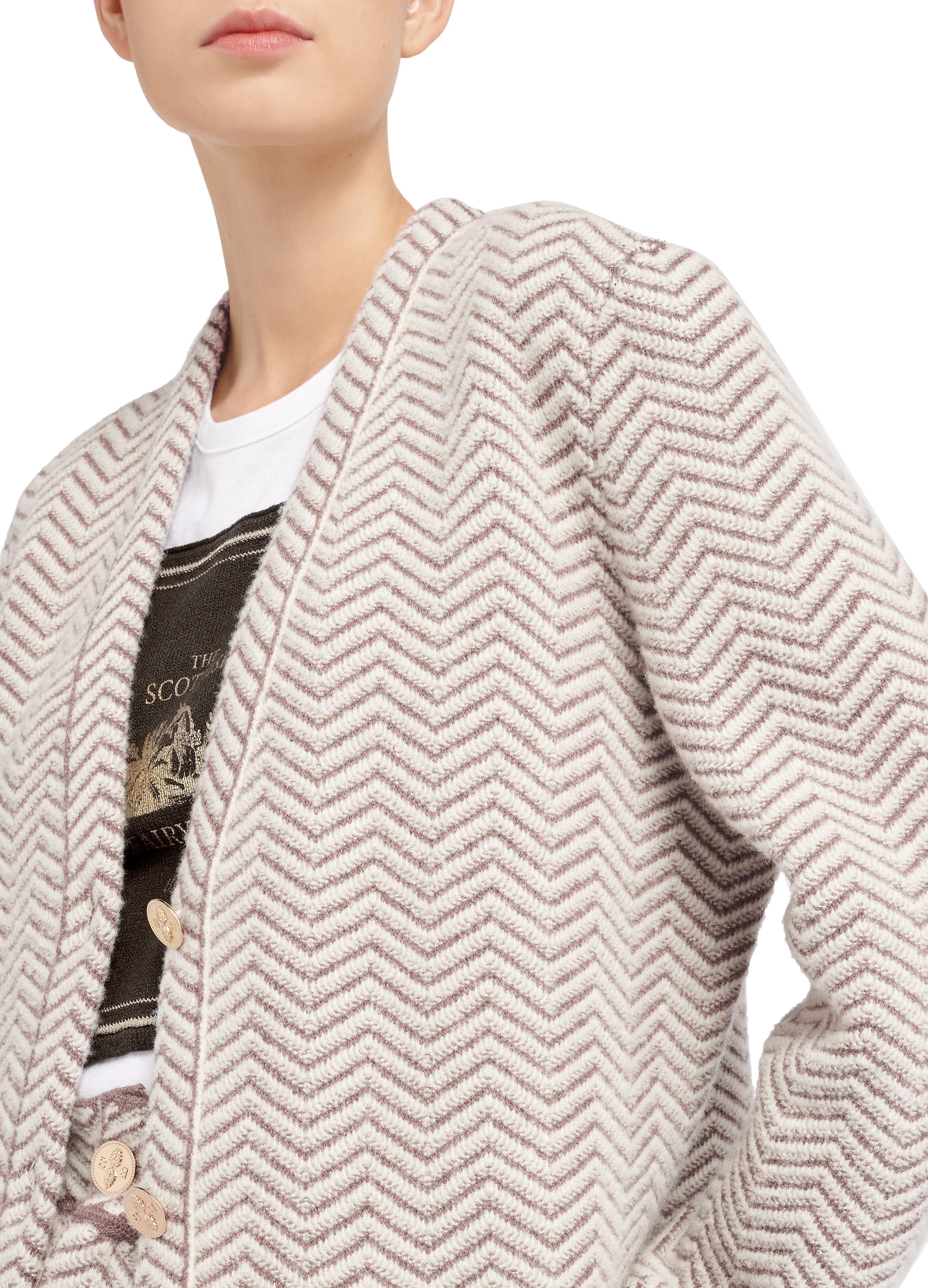 Barrie Cashmere, wool and silk tailored jacket with a chevron motif