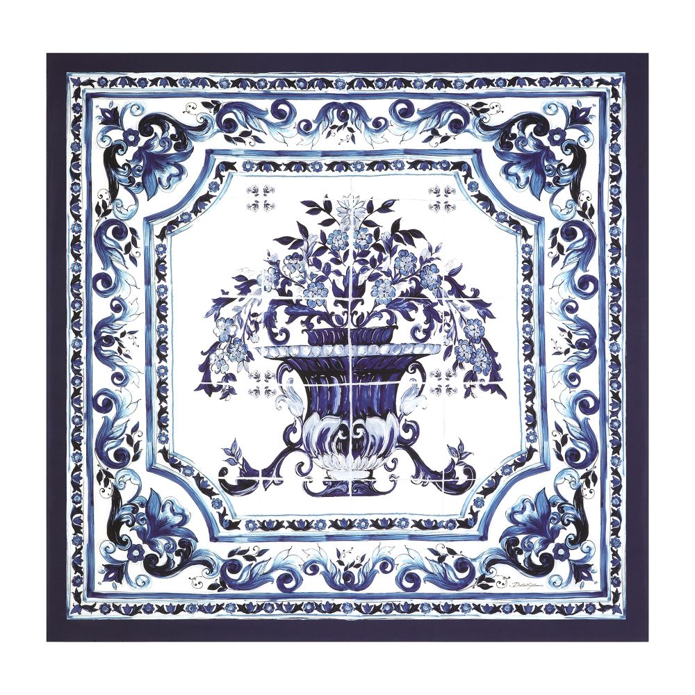 Dolce & Gabbana Large majolica-print twill scarf (140 x 140)