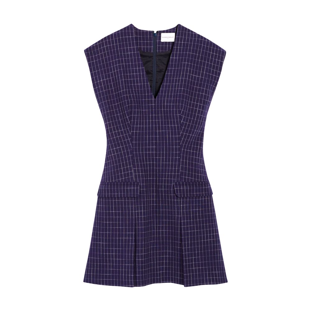  Short indigo checked dress