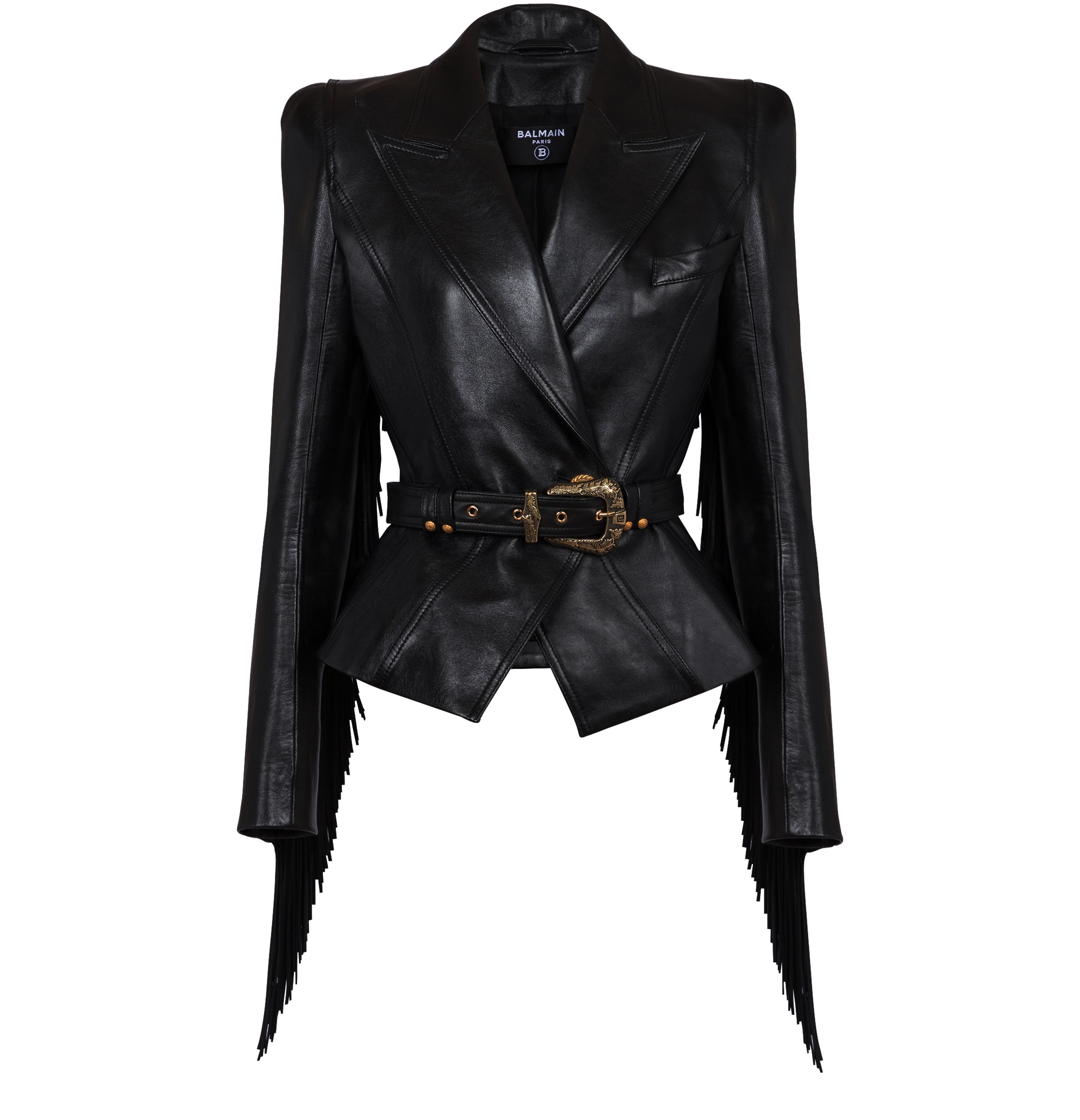 Balmain Jolie Madame fringed leather jacket