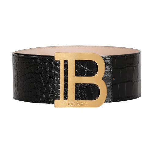 Balmain B-Belt belt in crocodile-effect leather