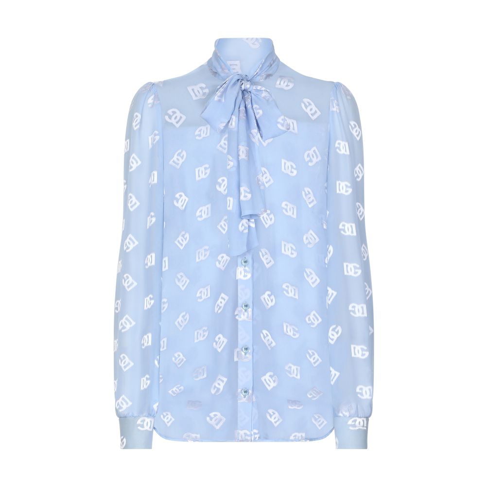 Dolce & Gabbana Dévoré silk shirt with DG logo