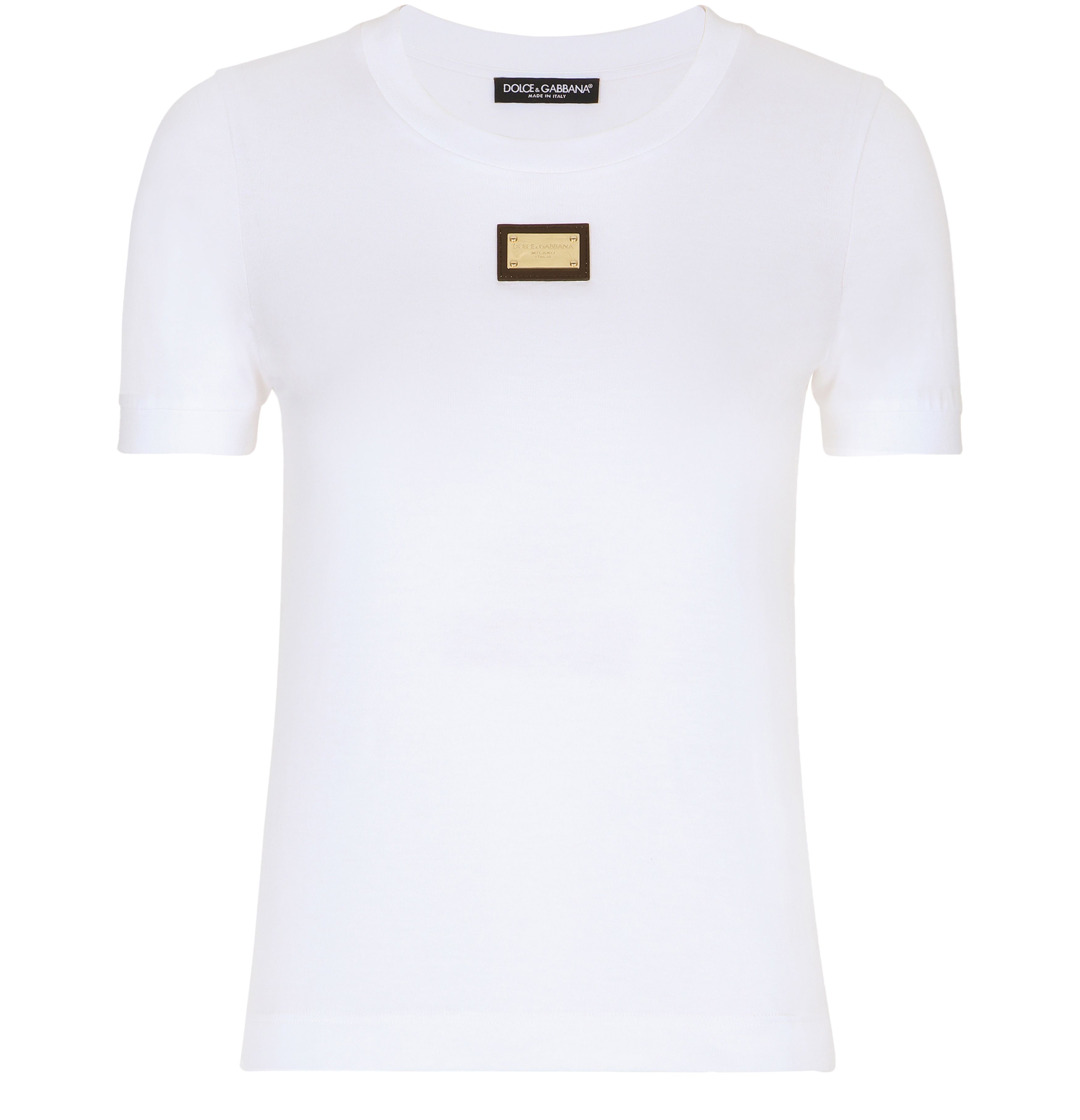 Dolce & Gabbana Jersey T-Shirt with DG Logo Plaque