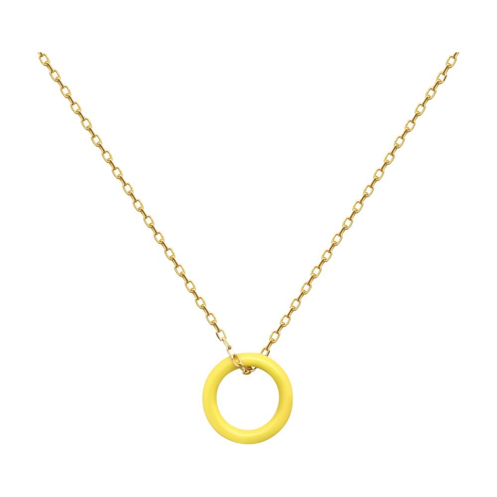 Persée Yellow Enamel circle necklace