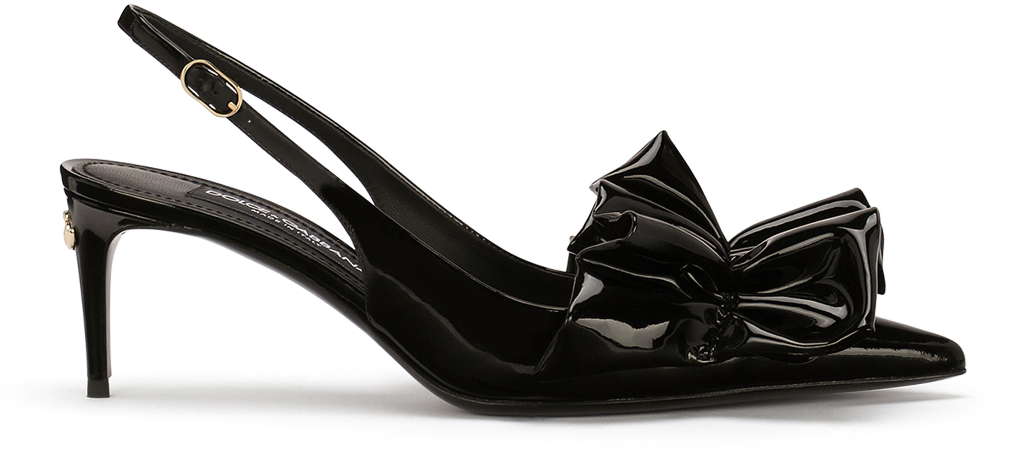 Dolce & Gabbana Patent leather slingbacks with ruching