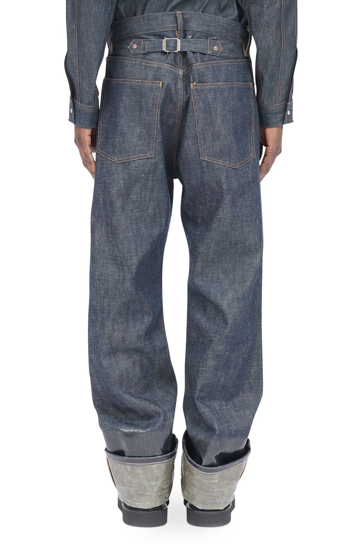 Maison Margiela Lacquered turn-up jeans