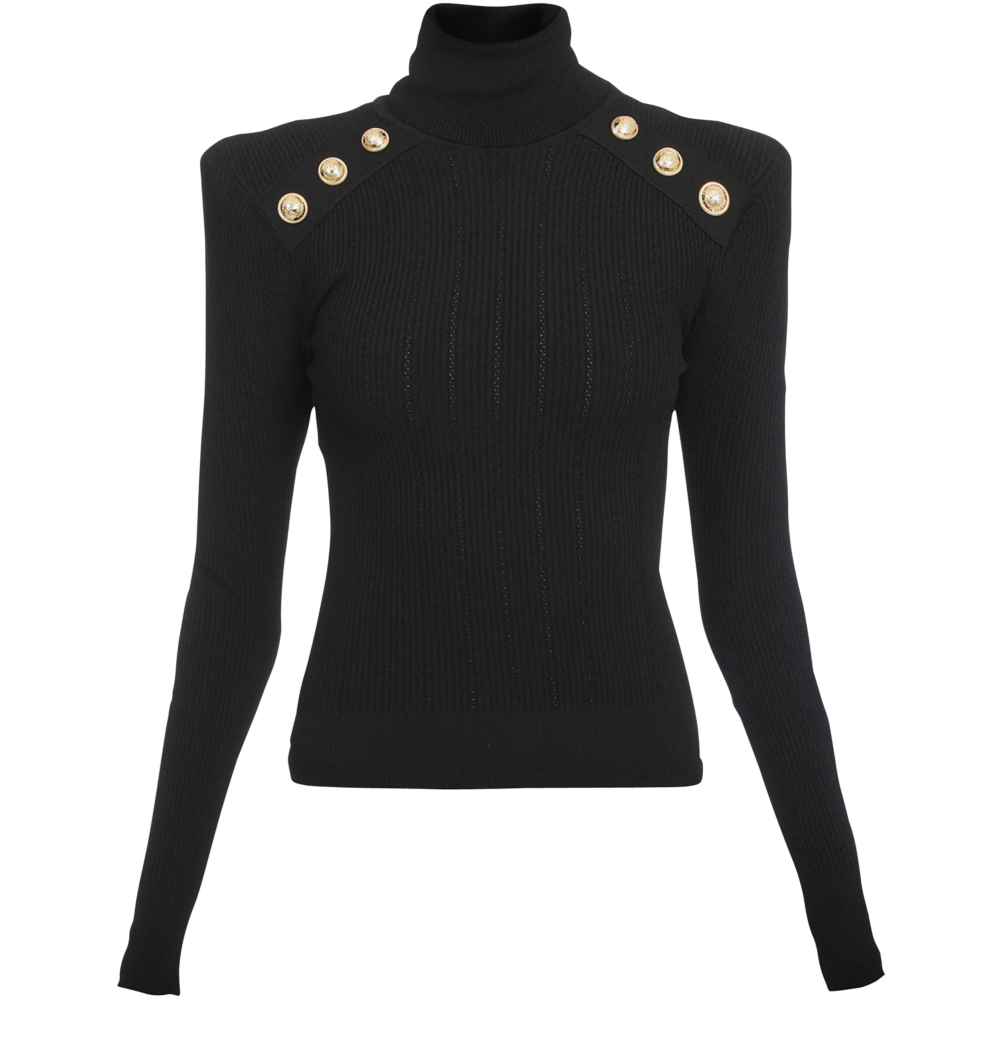 Balmain Knit jumper with gold buttons