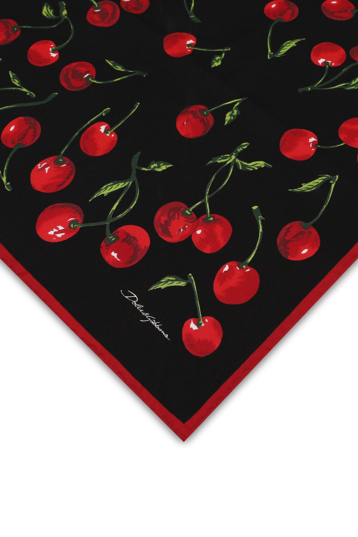 Dolce & Gabbana Cherry-print twill scarf (50x50)