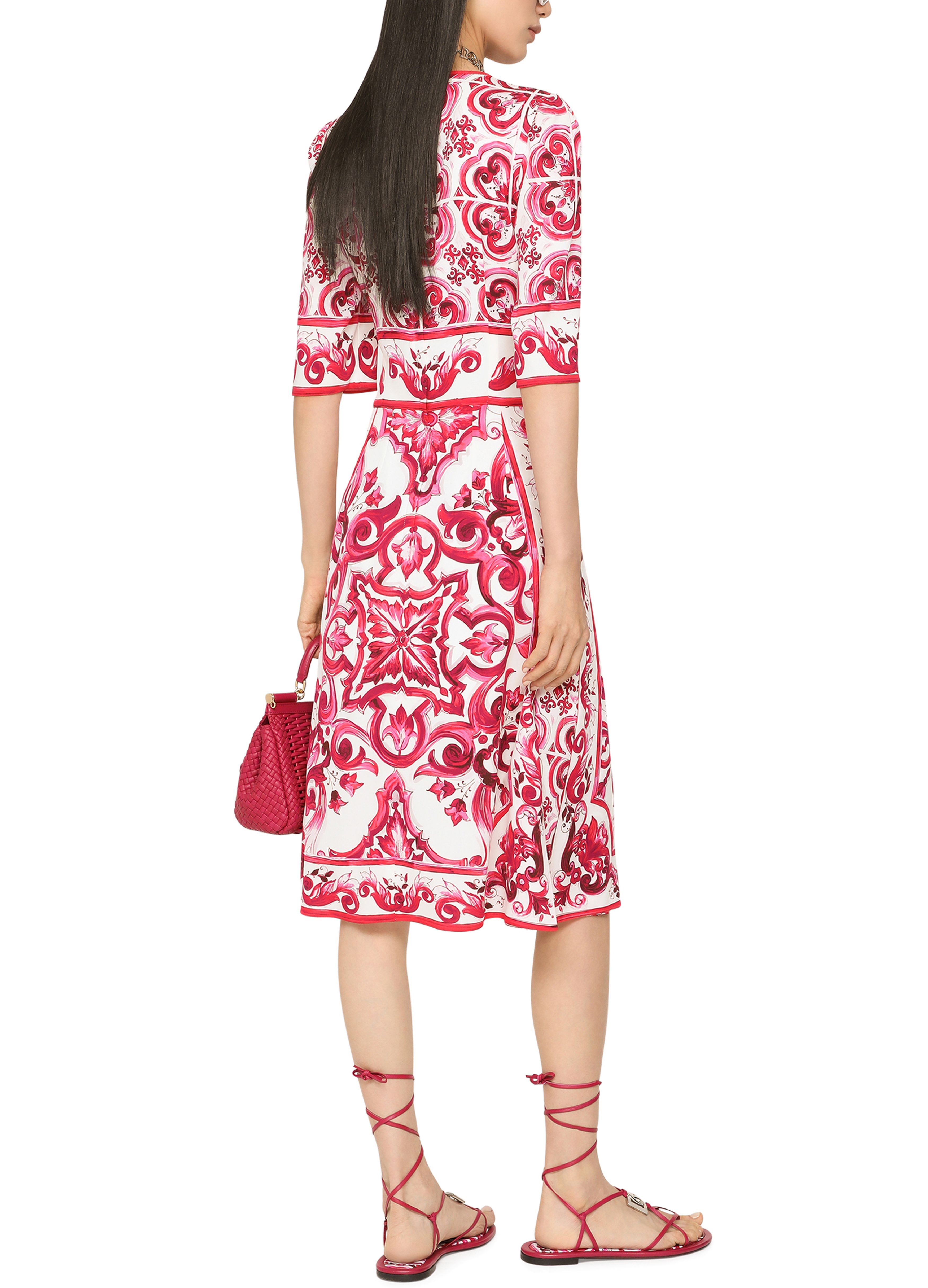 Dolce & Gabbana Majolica silk charmeuse midi dress