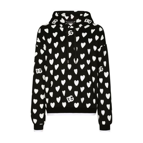 Dolce & Gabbana Jersey hoodie with DG heart print