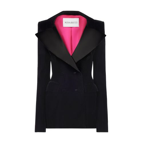 Nina Ricci Velvet Double-Breasted Blazer