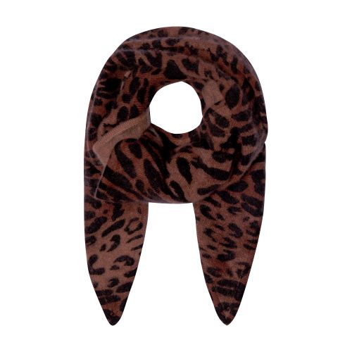  Suzina leopard motif cashmere scarf