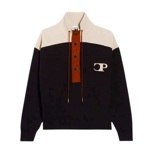  Buttoned high neck sweatshirt