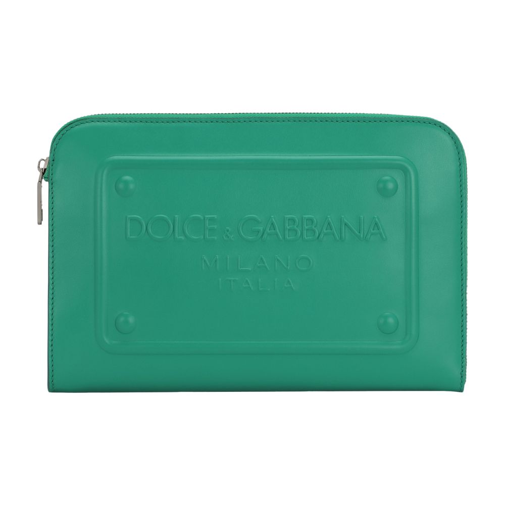 Dolce & Gabbana Small calfskin pouch with logo