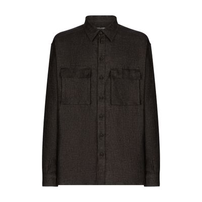 Dolce & Gabbana Textured linen Hawaiian shirt