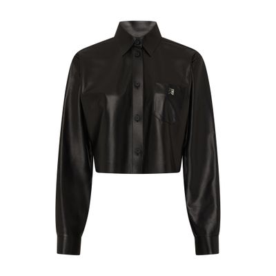 Givenchy Cropped shirt in leather with 4G detail