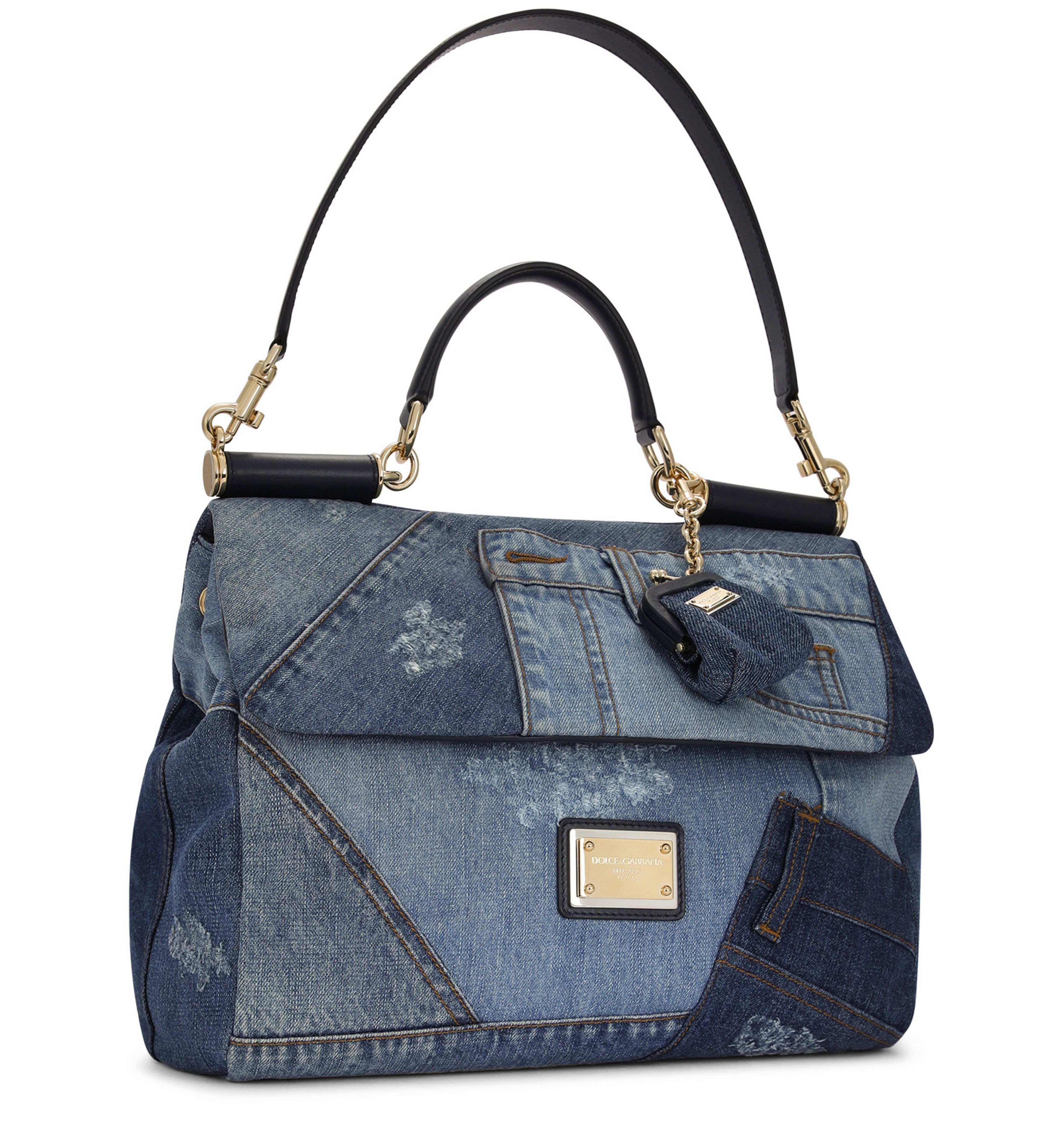 Dolce & Gabbana Large patchwork denim Sicily soft bag