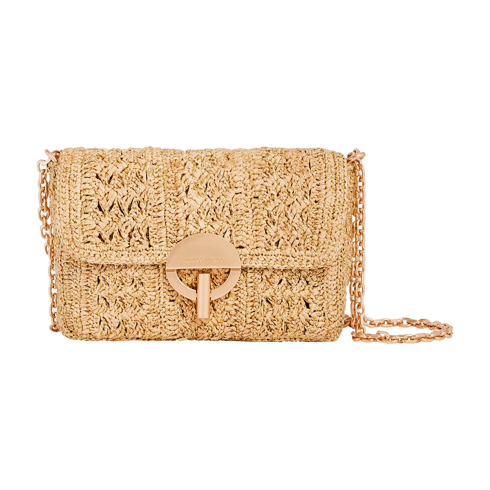  Nano Moon Bag in raffia and lurex