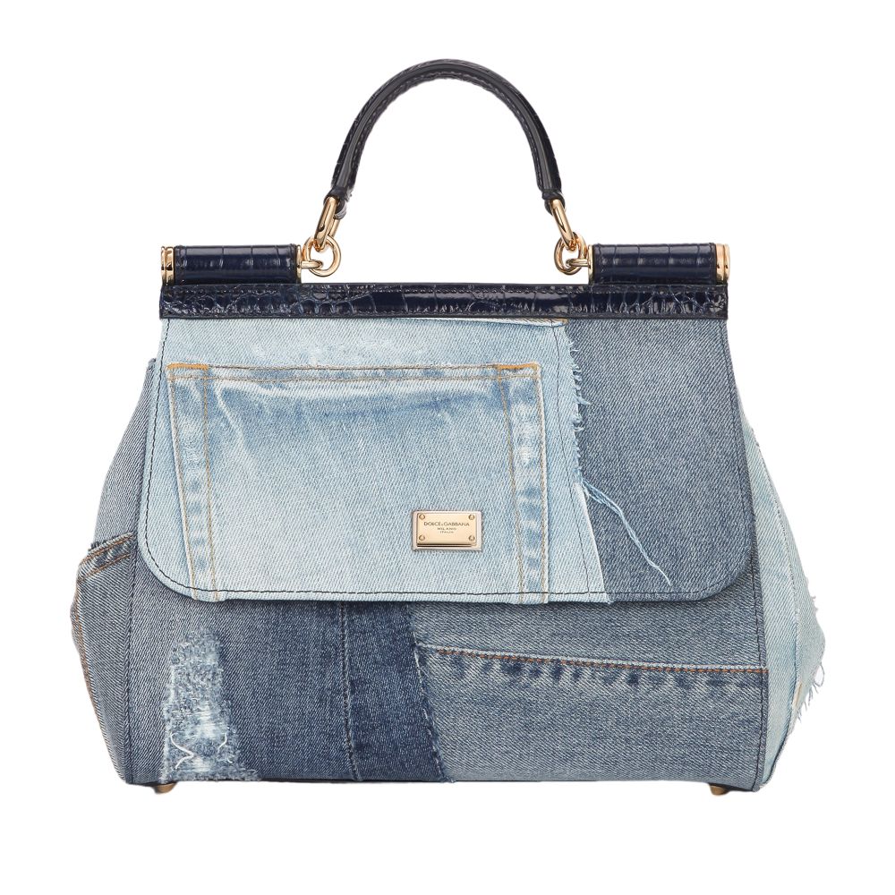 Dolce & Gabbana Medium Sicily bag in patchwork denim