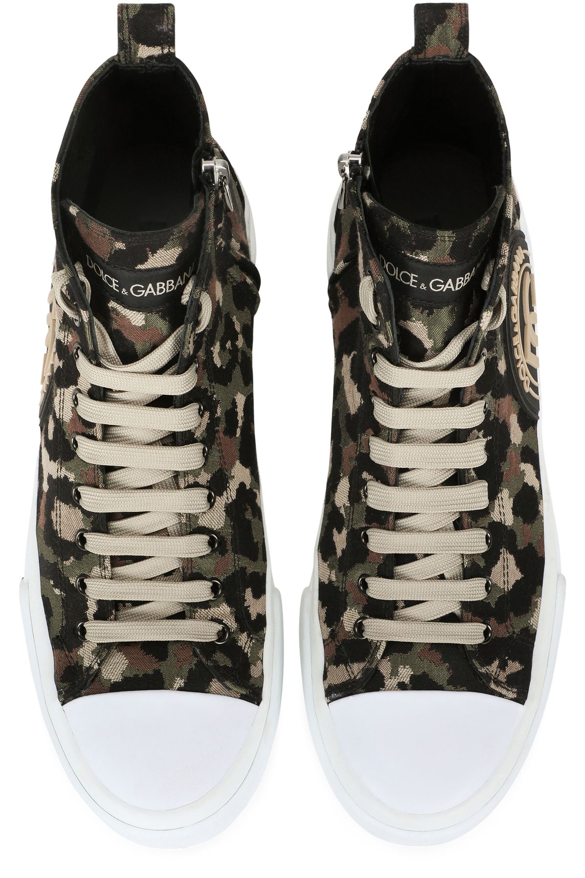 Dolce & Gabbana Canvas jacquard Portofino Light mid-top sneakers