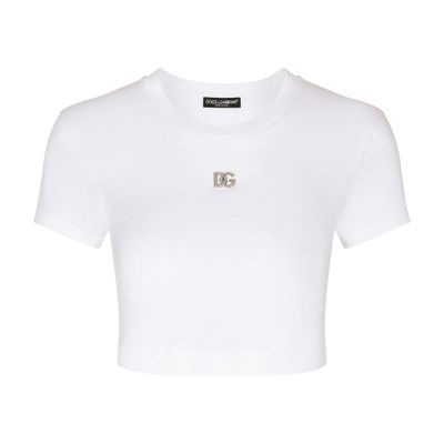 Dolce & Gabbana Short Jersey T-Shirt with DG Logo