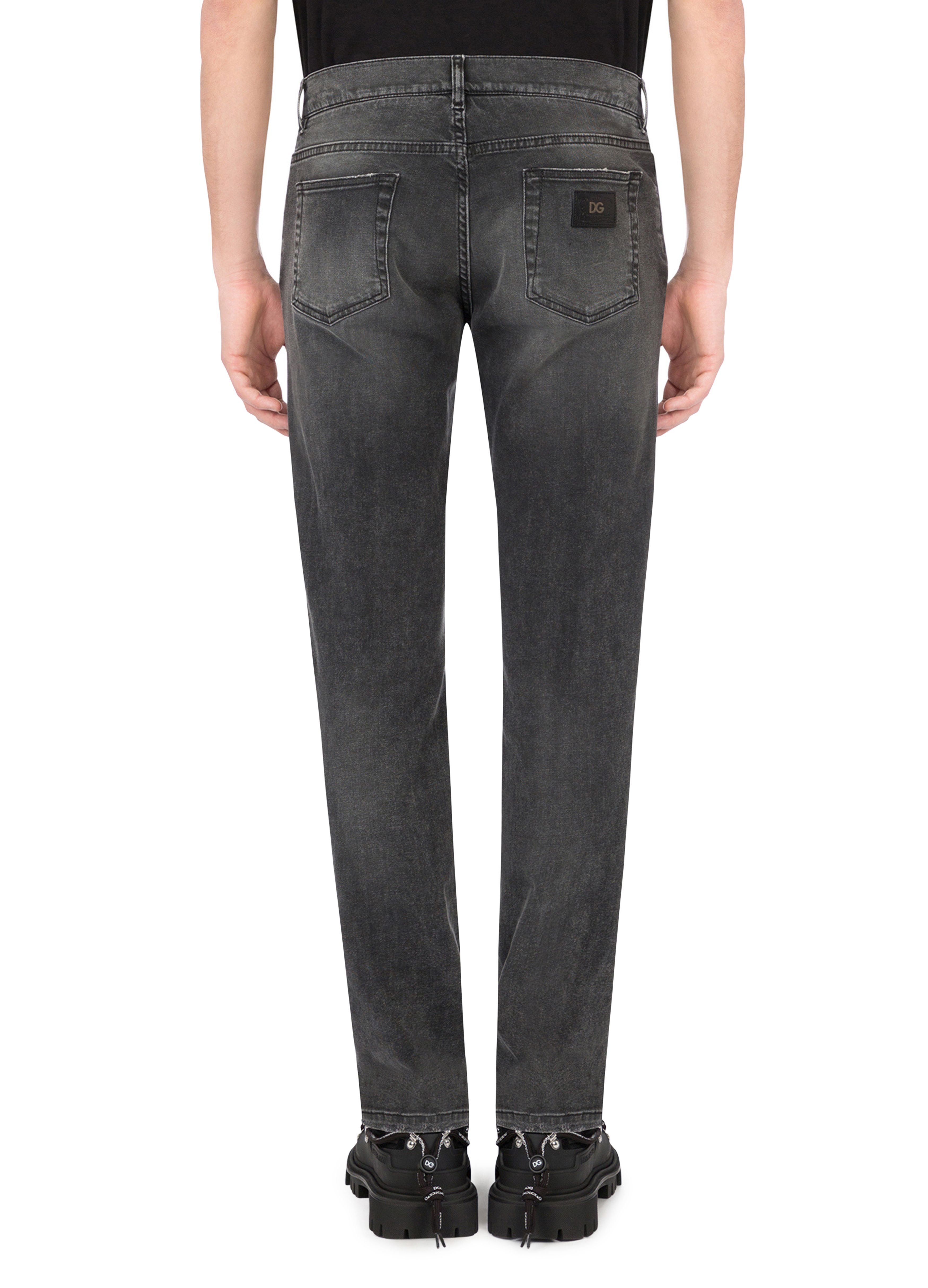 Dolce & Gabbana Gray wash slim-fit stretch jeans