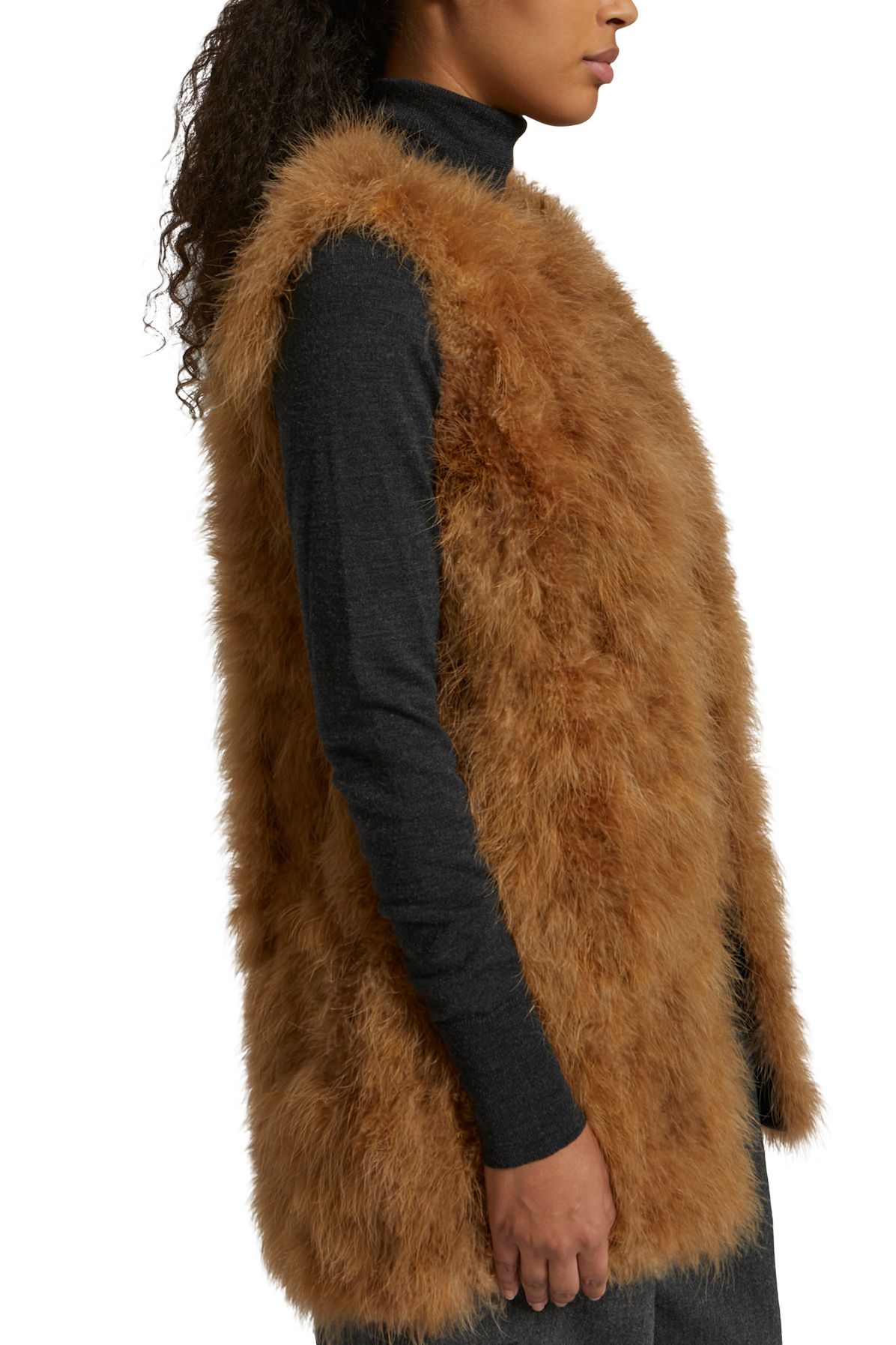 Yves Salomon Long feather gilet