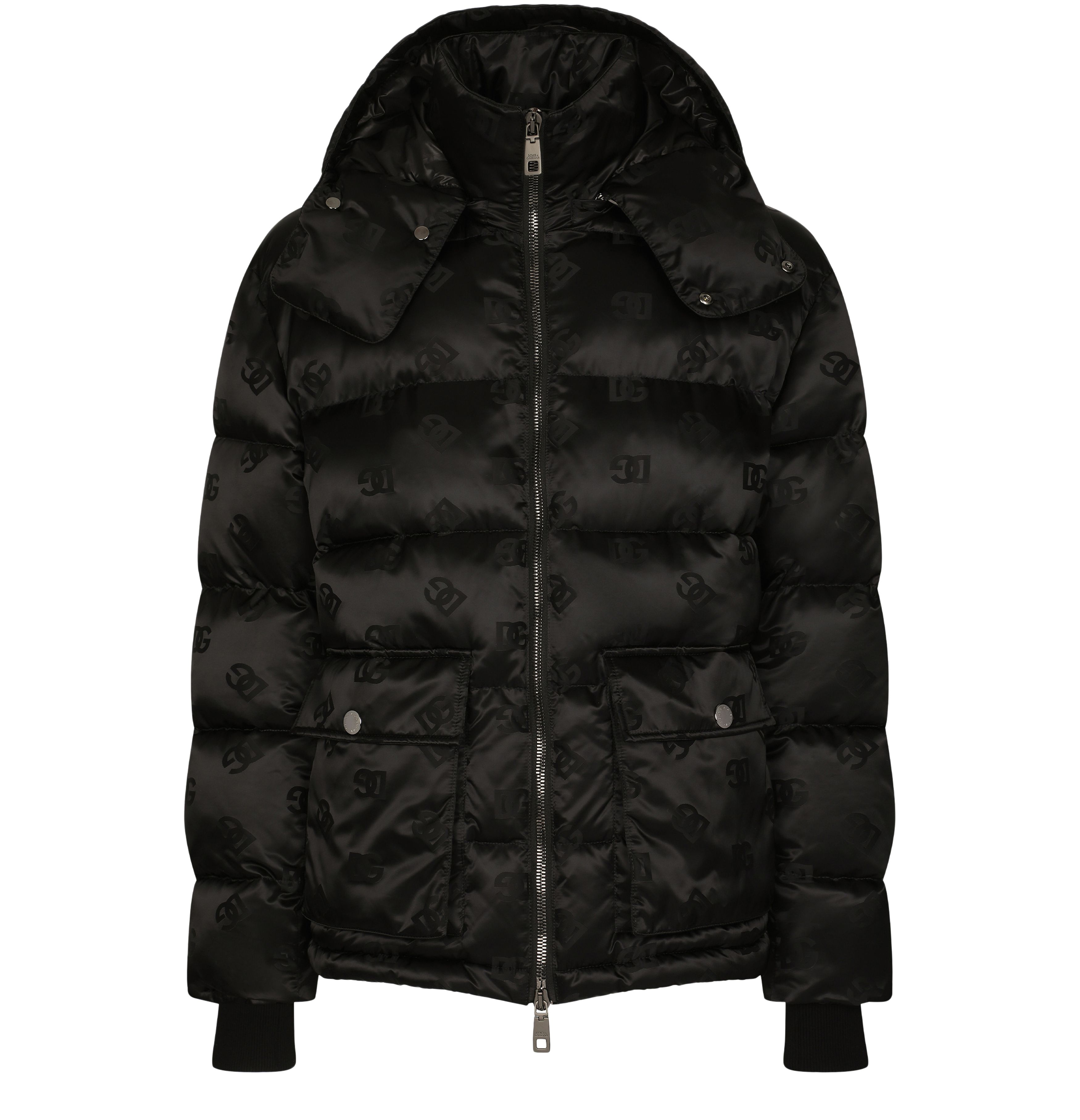 Dolce & Gabbana DG satin jacquard jacket with hood