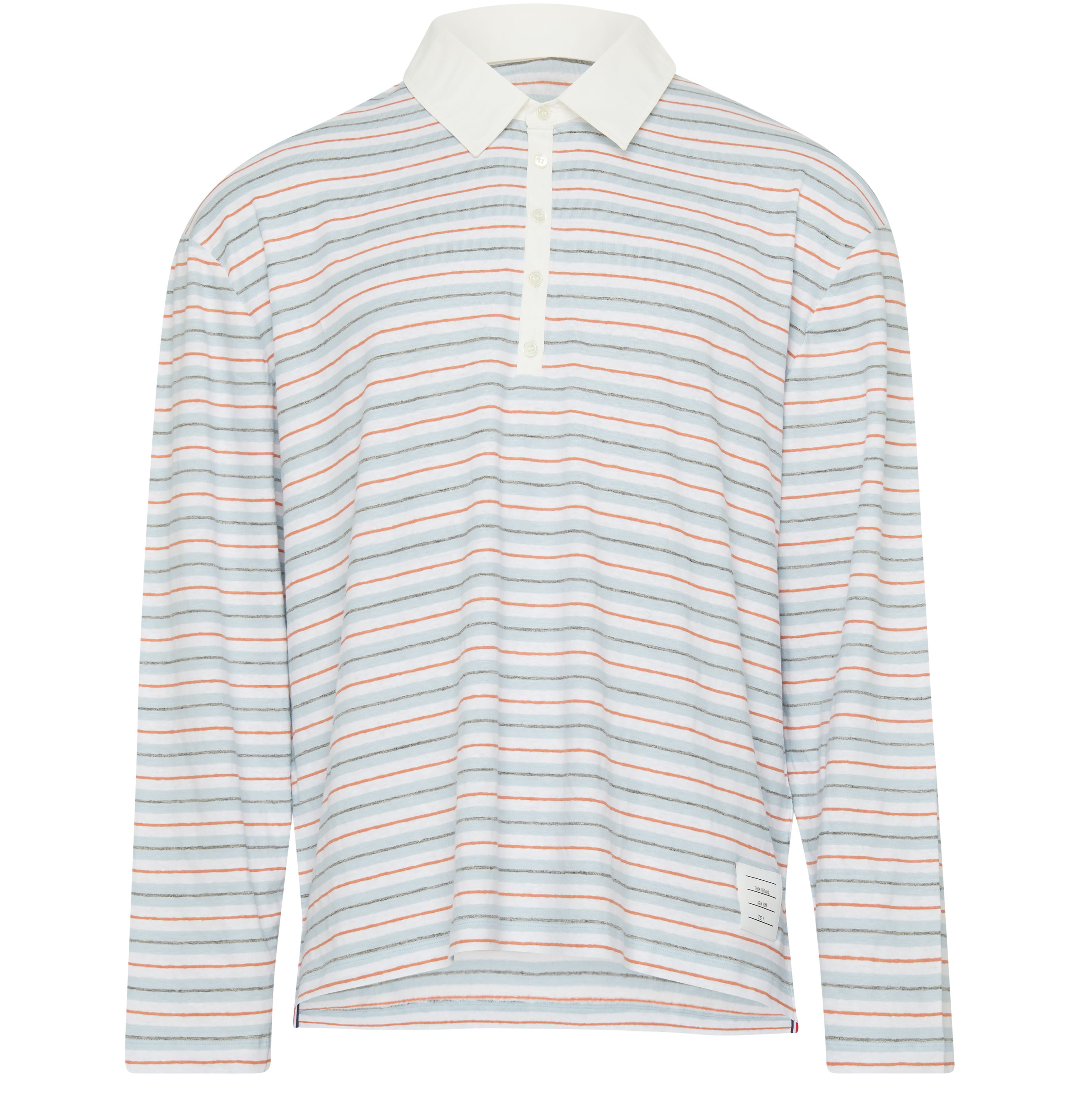 Thom Browne Rugby long sleeve stripped polo