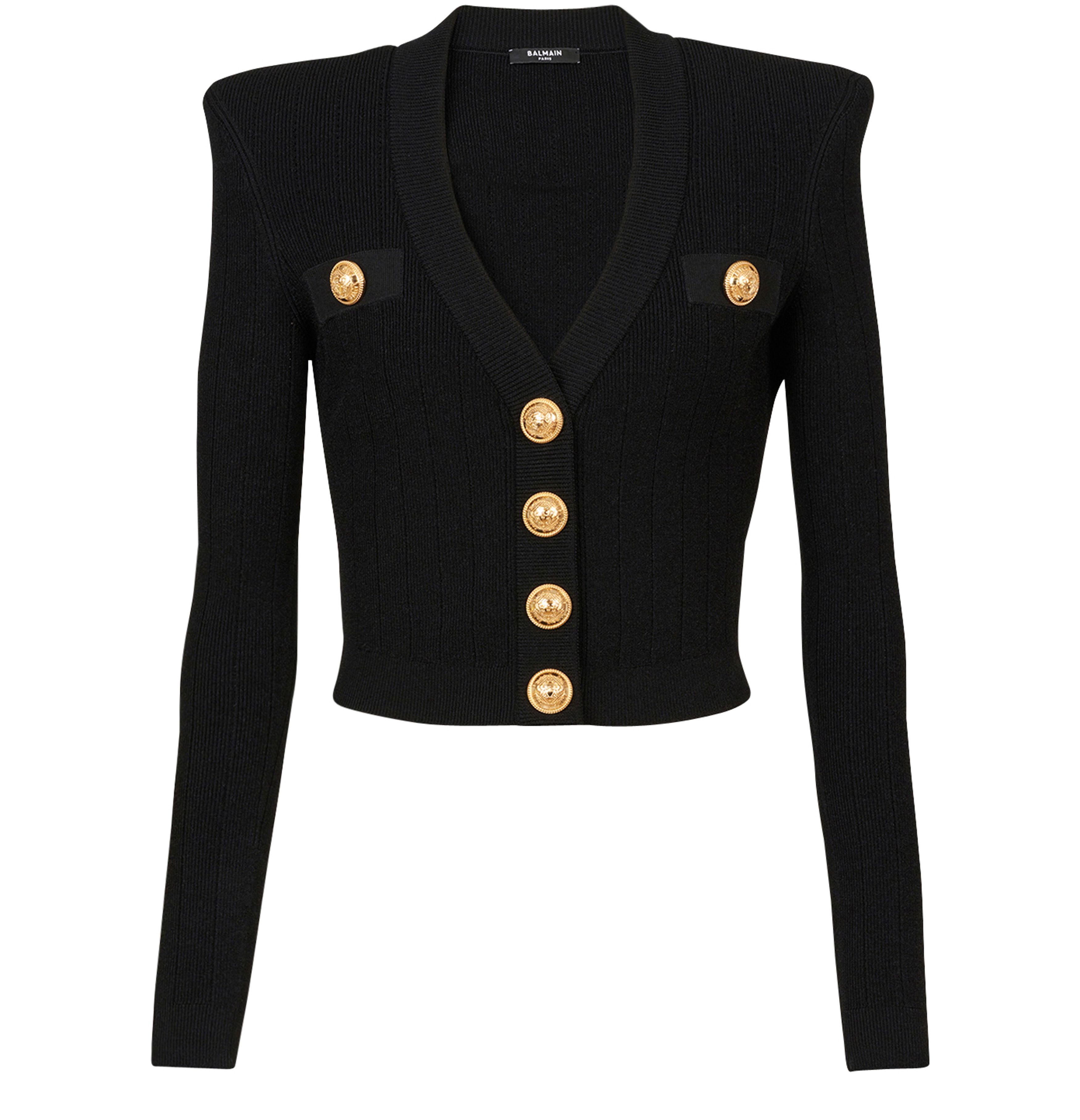 Balmain Cropped knit cardigan with