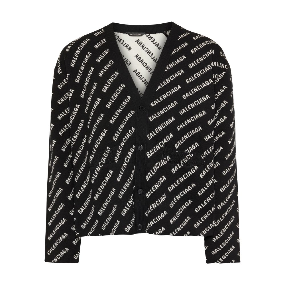 Balenciaga Monogram print buttoned cardigan