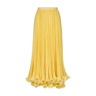 Balmain Pleated frilled maxi skirt