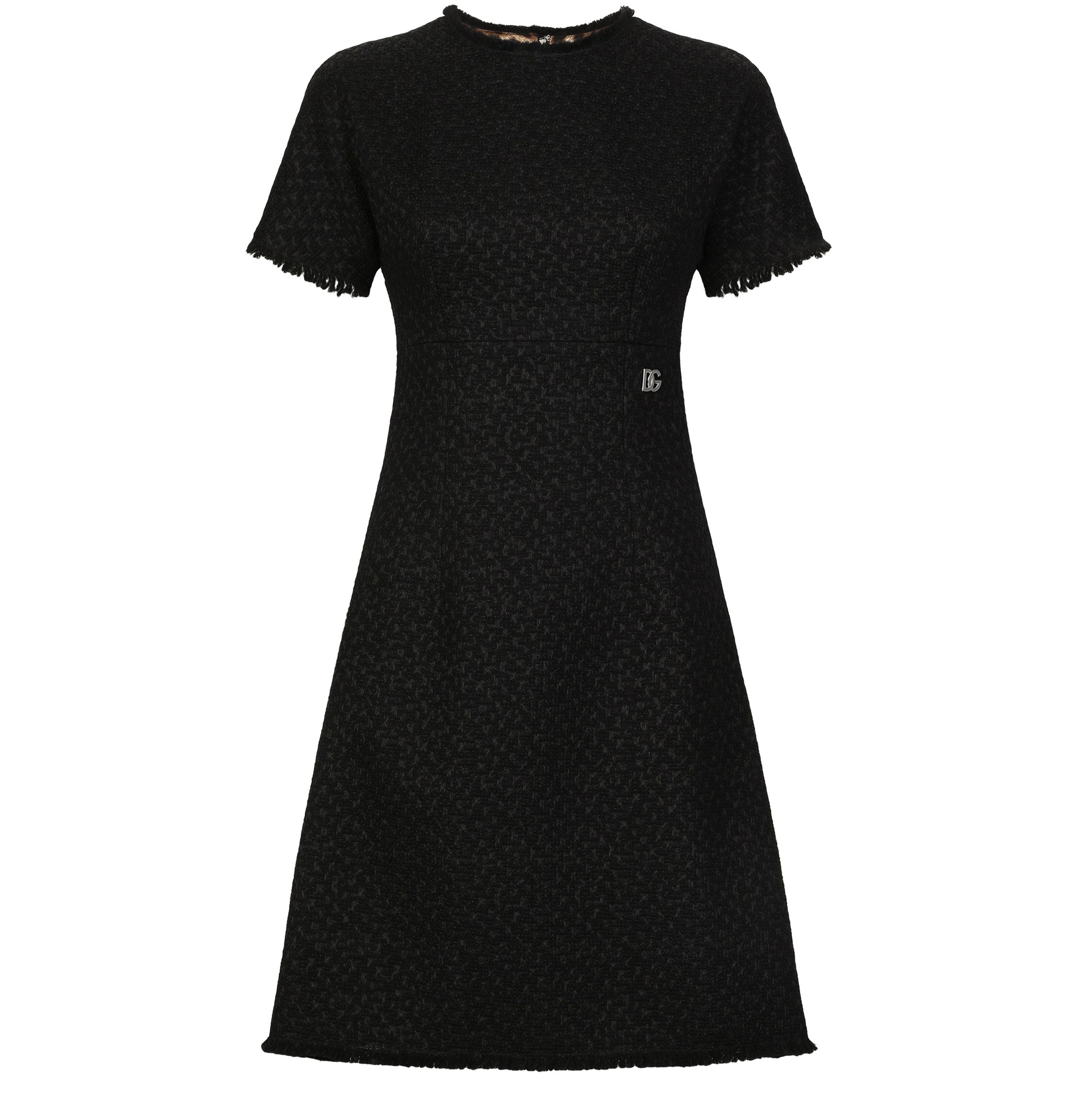 Dolce & Gabbana Raschel tweed midi dress DG logo