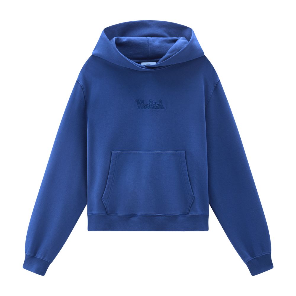 Woolrich Sweatshirt in pure cotton with hood and embroidered logo