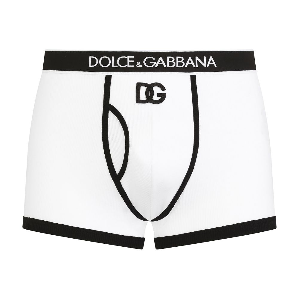 Dolce & Gabbana Fine-rib cotton boxers with DG logo