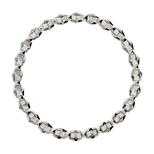  Rockaway 1 row diamond & silver necklace