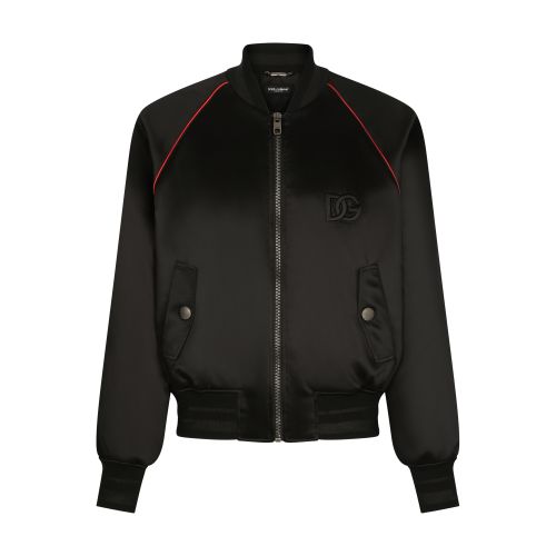 Dolce & Gabbana Satin jacket with embroidered DG patch