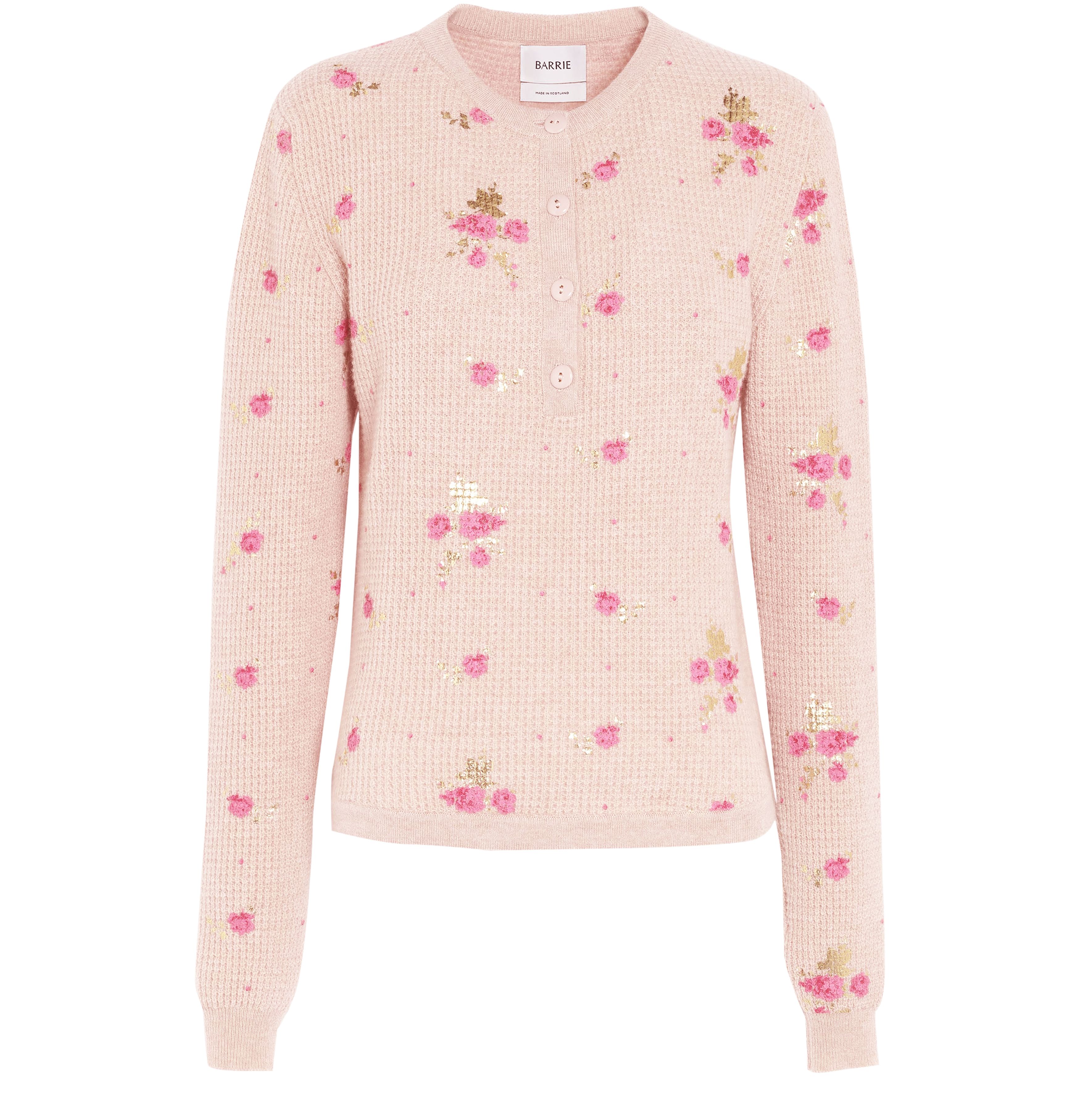 Barrie Floral print cashmere jumper