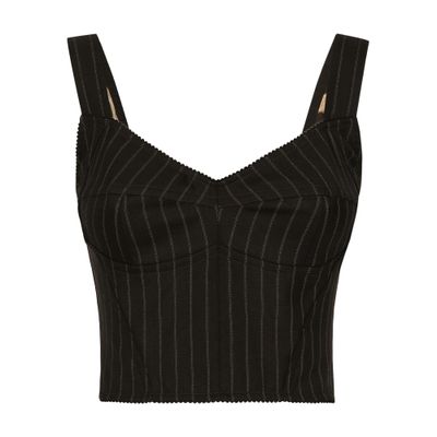 Dolce & Gabbana Pinstripe wool corset top