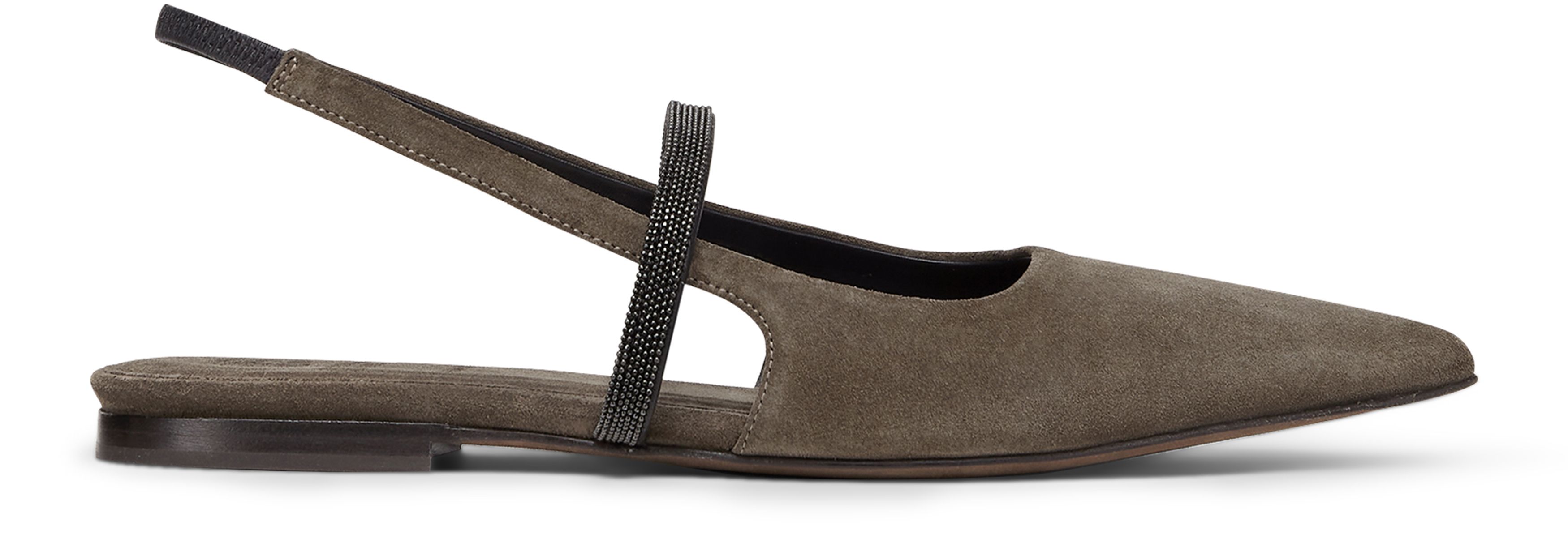 Brunello Cucinelli Open flat suede shoes