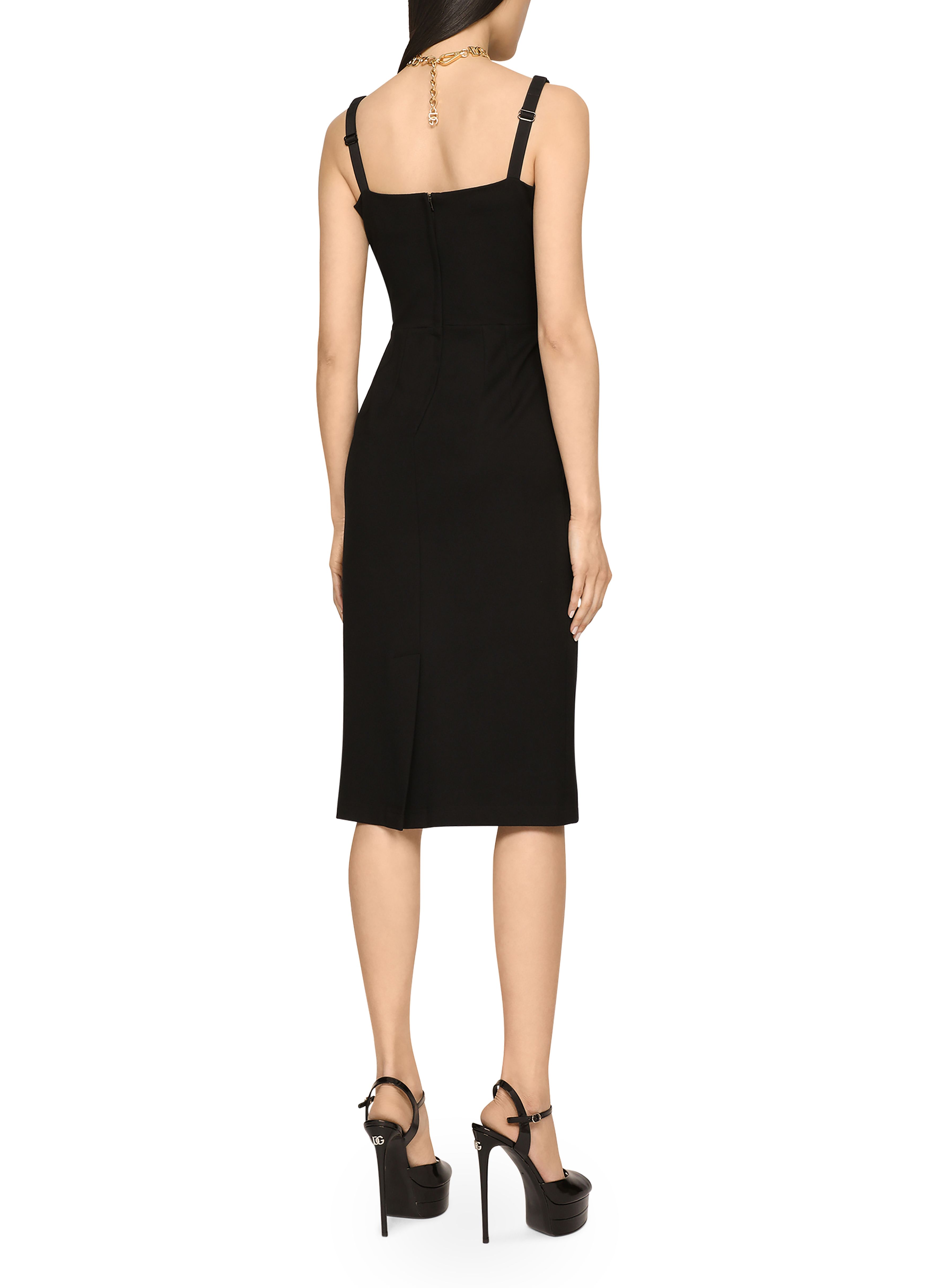 Dolce & Gabbana Jersey calf-length dress with DG embellishment