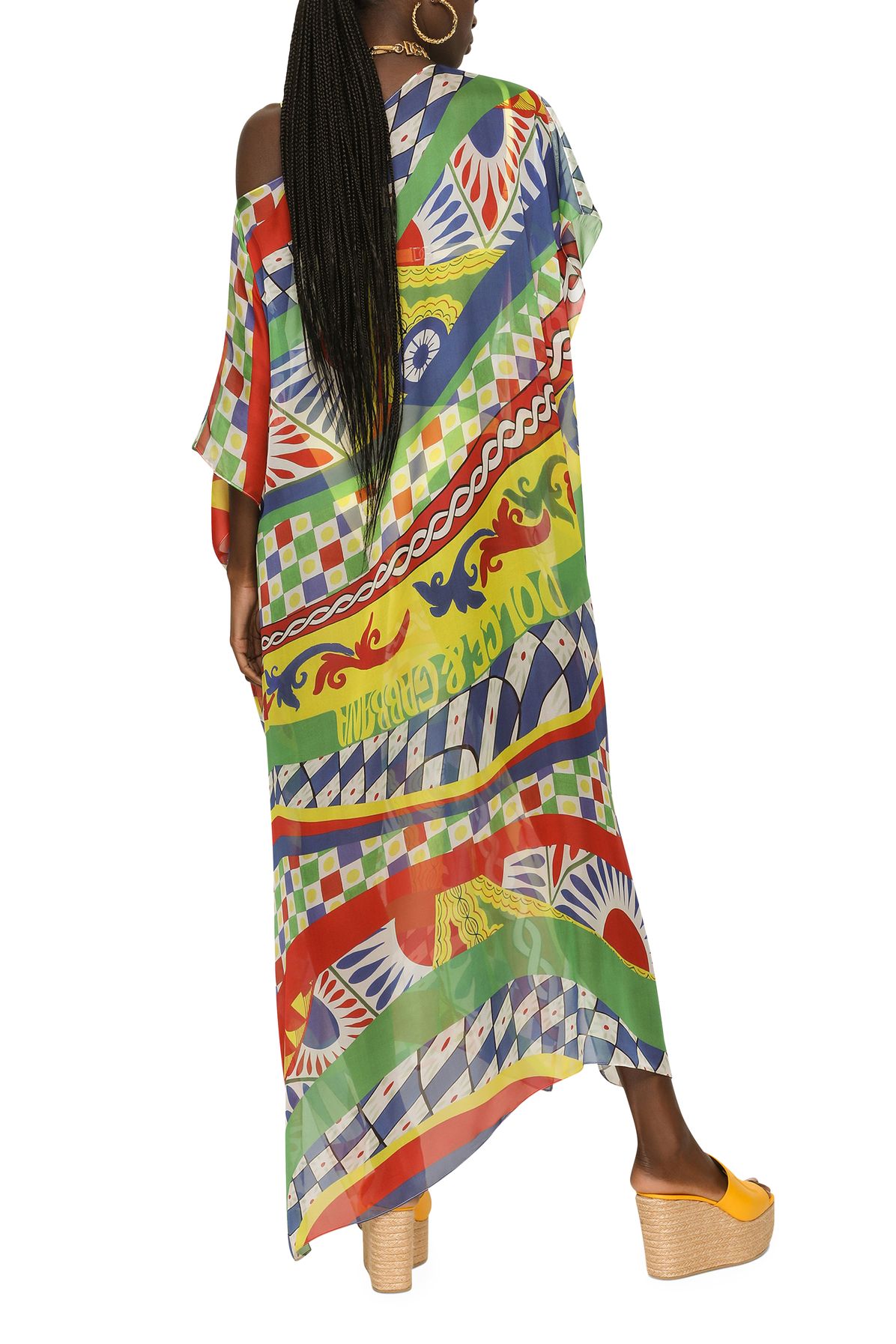 Dolce & Gabbana Kaftan in Carretto Print Chiffon