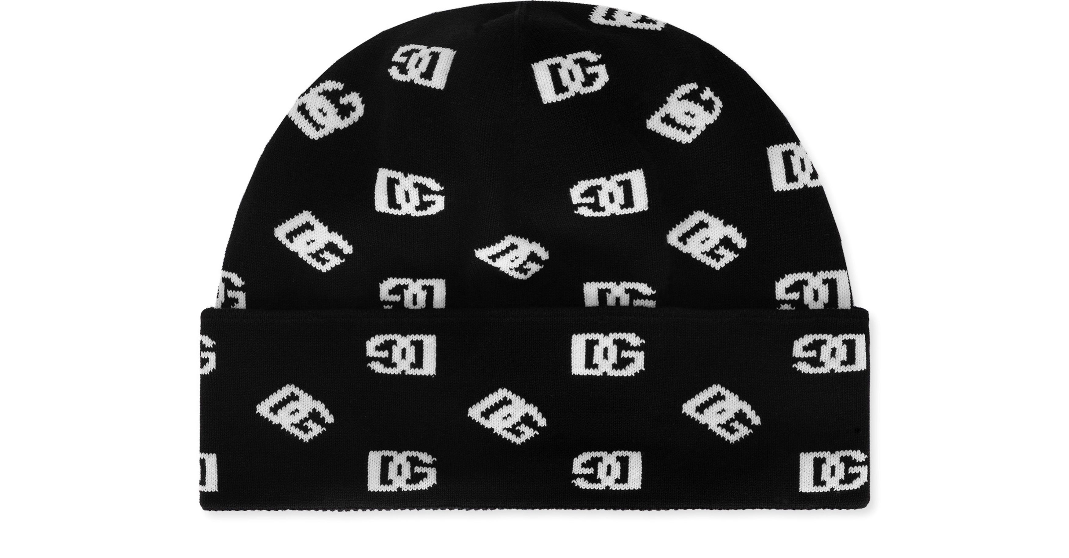 Dolce & Gabbana Jacquard knit hat with DG Monogram