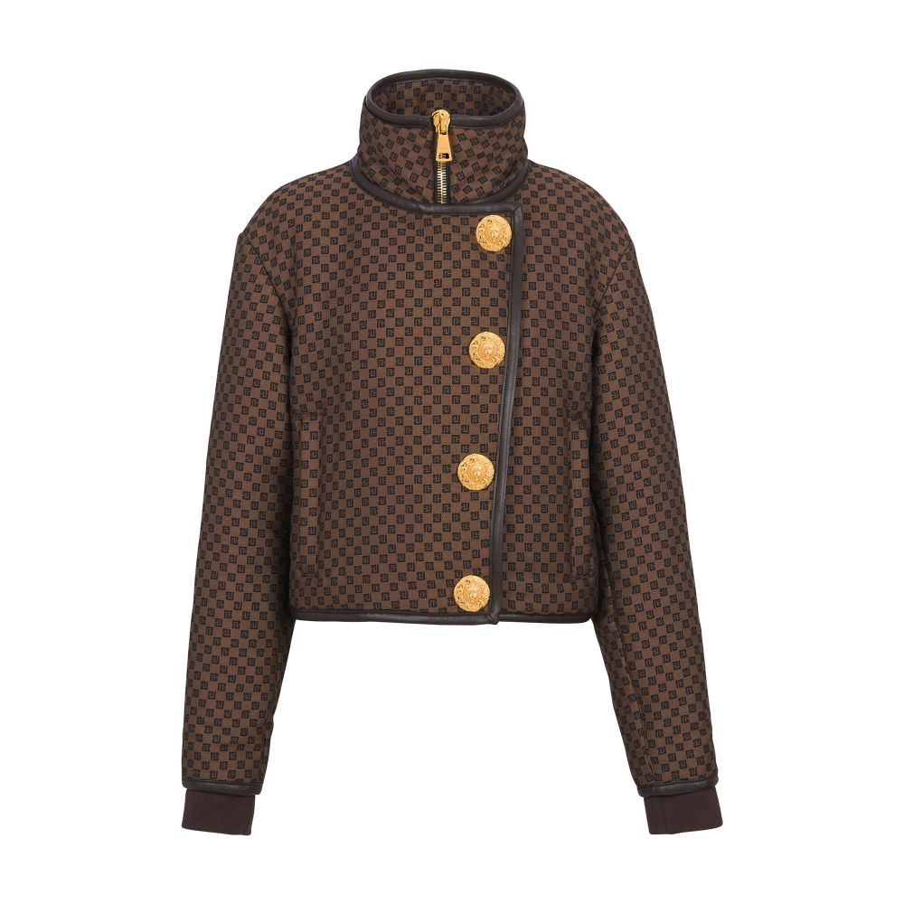 Balmain Cropped Mini Monogram Jacket