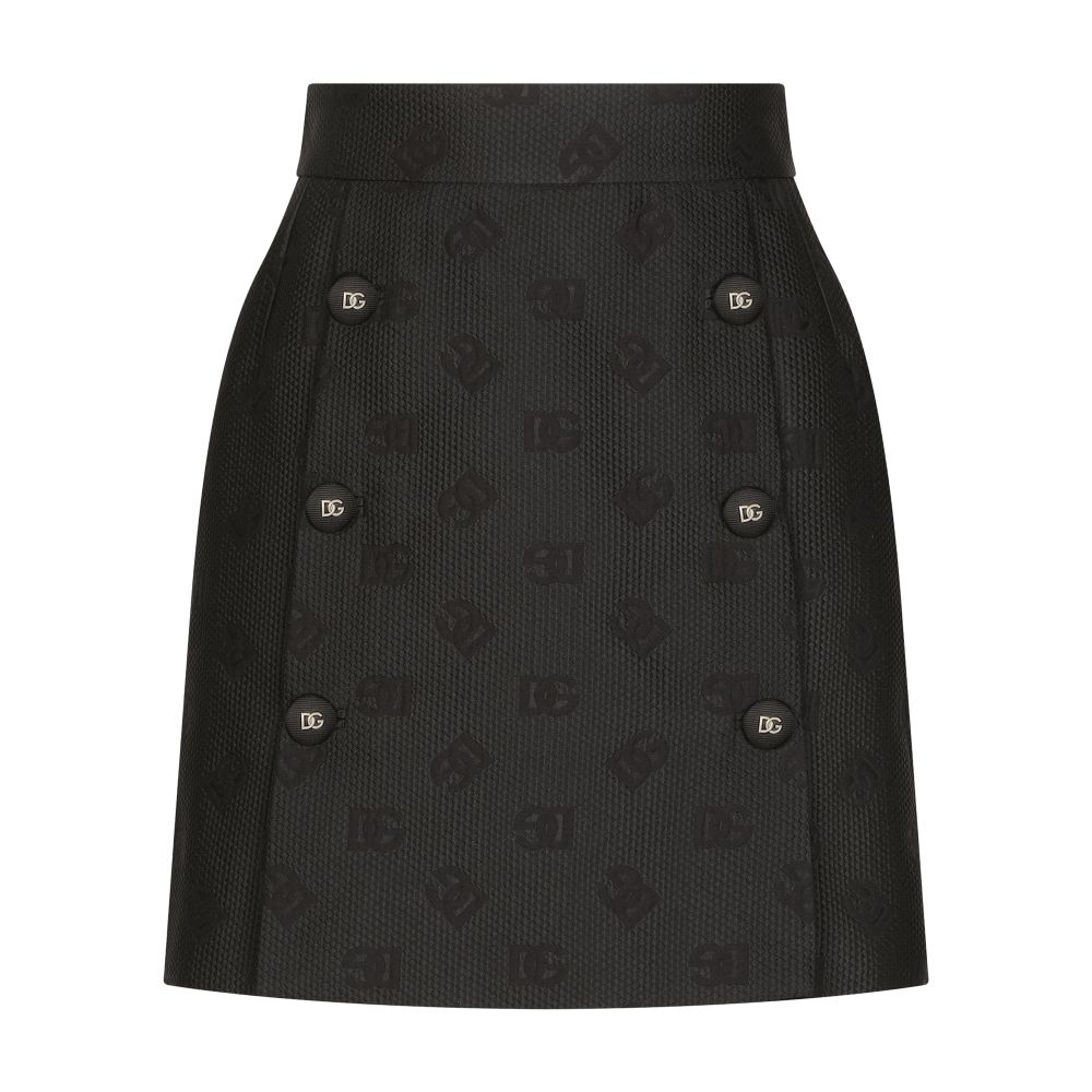 Dolce & Gabbana Jacquard mini skirt with all-over DG logo