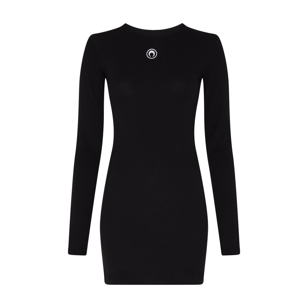 Marine Serre Moon logo ribbed jersey mini dress