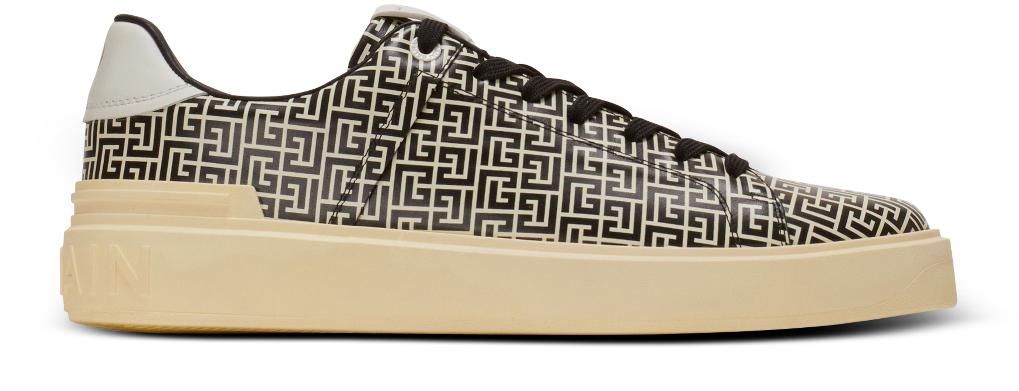 Balmain B-Court Flip calfskin leather labyrinth sneakers